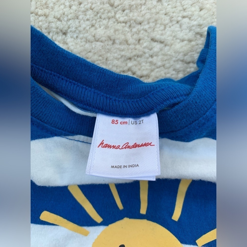 Hanna Andersson Size 85, 2T, Sun and Rain Graphic Tee - Picture 3 of 7